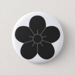 Family Crests Plum Flowers Pinback Button
