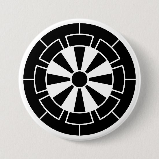 Genji carriage wheel as Japanese family crests button
