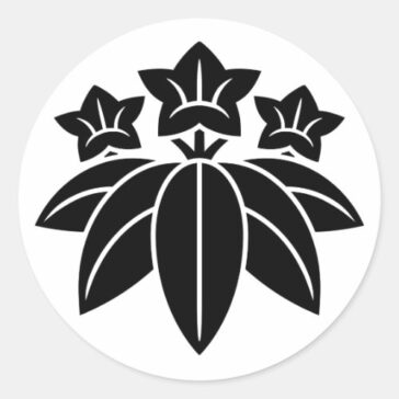 Gentian flowers and Bamboo grasses as Japanese family crest sticker