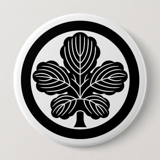 Kaji leaf with round as Japanese family crest button