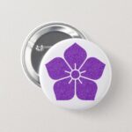 Kikyo, balloon Flowers for Kamon Pinback Button