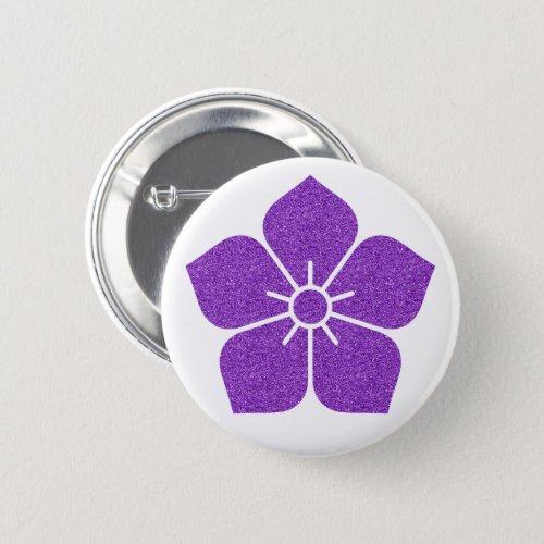 family_crests_kikyo_flower_button-bellflower Kikyo balloon Flowers for Kamon Pinback Button