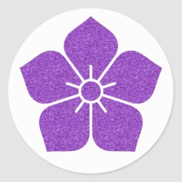 Kikyo, balloon Flowers for Kamon round sticker