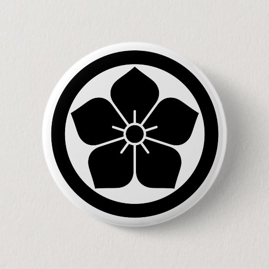 Kikyo flower inside a circle Family crest button