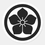Kikyo flower inside a circle as Family crest sticker