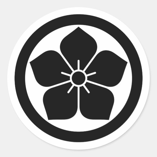 Kikyo flower inside a circle as Family crest sticker