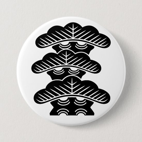 Left-aligned three tierded pine trees as Japanese family crests button