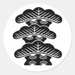 Left-aligned three tierded pine trees as Japanese family crests sticker