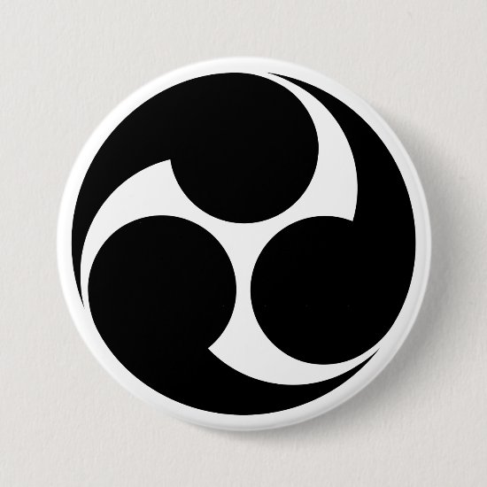 Left-rotating Mitsudomoe (three commas ) as Family crests Button