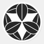 Nine bamboo leaves as Japanese Family Crests Sticker