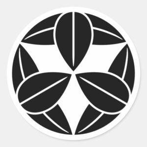 Nine bamboo leaves as Japanese Family Crests Sticker