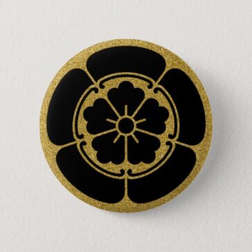 Oda Mokko and Chinese for family crests flower Button