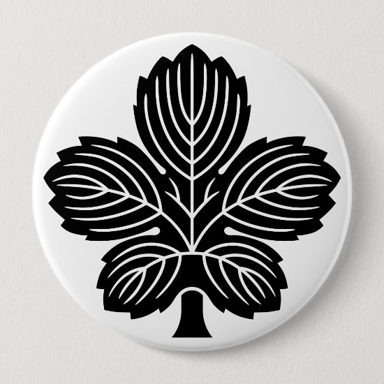 Oni Kaji leaf as Japanese family crest button