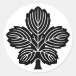 Oni Kaji leaf as Japanese family crest sticker