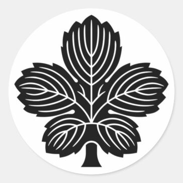 Oni Kaji leaf as Japanese family crest sticker