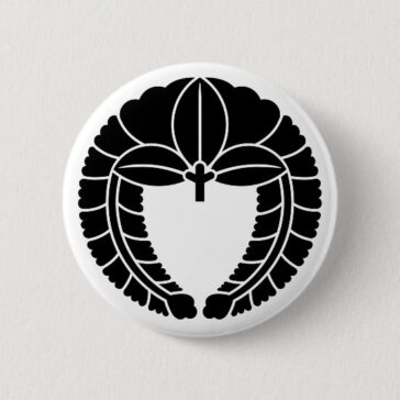 Falling wisteria as Japanese family crest button