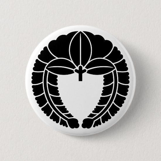 Falling wisteria as Japanese family crest button