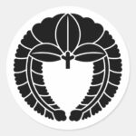 Falling wisteria as Japanese family crest sticker