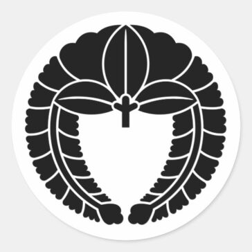 Falling wisteria as Japanese family crest sticker