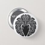 Front facing radish for family crests pinback button
