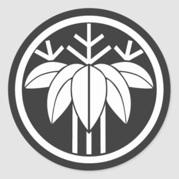 Bamboo leaves inside circle for family crests sticker