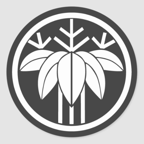 Bamboo leaves inside circle for family crests sticker
