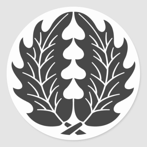 family_crests_plants_classic_round_sticker-hugged-holly-olive Hugged holly olive leaves for family crests Sticker
