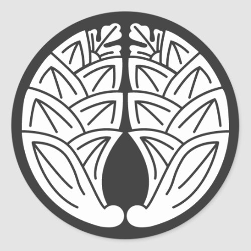 family_crests_plants_classic_round_sticker-hugged_Japanese_gingers Hugged Japanese gingers for Kamon round Sticker