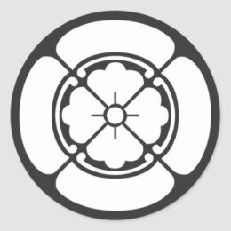 Karahana flower inside Four-sided Mokko Pattern for Kamon Round sticker