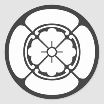 Karahana flower inside Four-sided Mokko Pattern for Kamon Round sticker