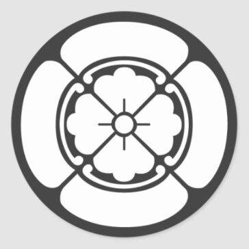 Karahana flower inside Four-sided Mokko Pattern for Kamon Round sticker