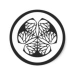 Family Crests Plants 家紋 徳川家 丸形シールステッカー