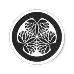 Family Crests Plants 徳川家 家紋 丸形シールステッカー