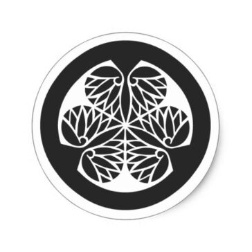 Family Crests Plants 徳川家 家紋 丸形シールステッカー