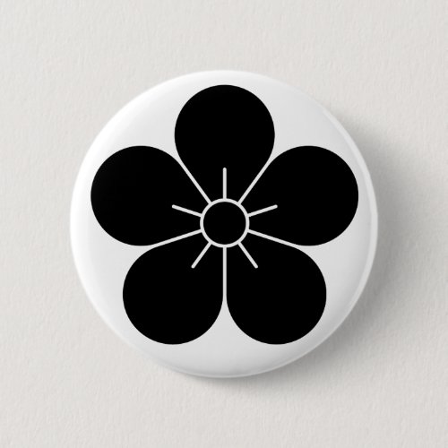 Plum Flowers as Japanese Family crest Pinback Button