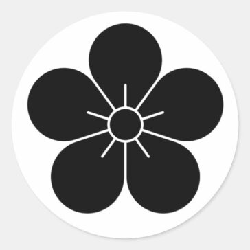 Plum Blossom as Japanese Family crest classic round sticker