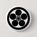 Plum blossom (Umebachi) with circle as family crests button