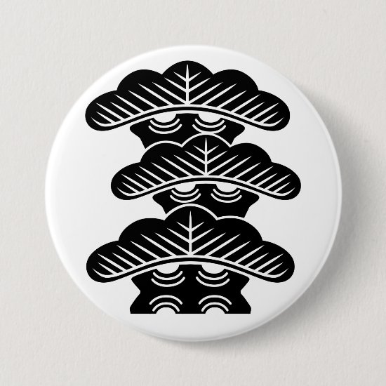 Right-aligned three tierded pine trees as Japanese family crests button