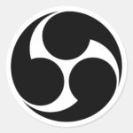 Right-rotating Mitsudomoe (three commas ) as Family crests Sticler