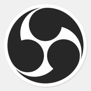 Right-rotating Mitsudomoe (three commas ) as Family crests Sticler