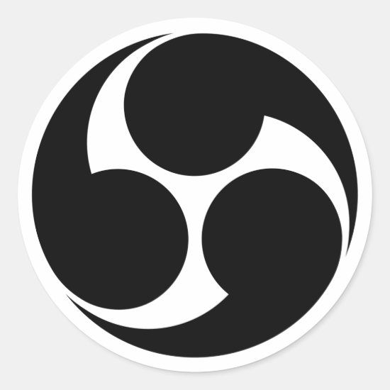 Right-rotating Mitsudomoe (three commas ) as Family crests Sticler