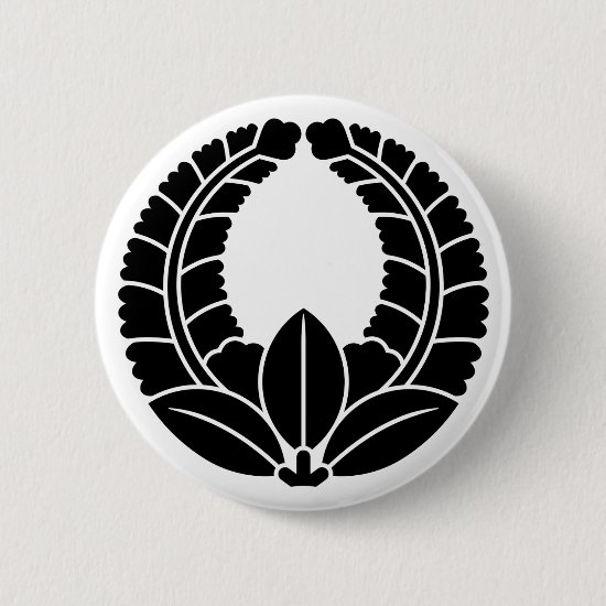 Rising wisteria as Japanese family crest button