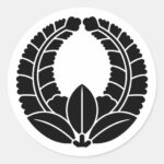 Rising wisteria as Japanese family crest sticker