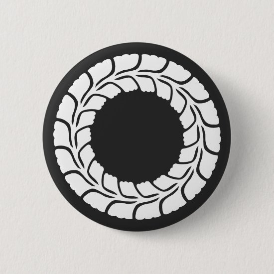 Rounded wisteria as Japanese family crest button