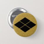 Takeda Shingen rhombus as family crests button 家紋 武田信玄菱