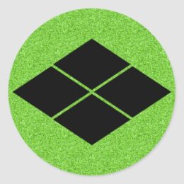 Takeda Shingen rhombus as family crests green sticker 家紋 武田信玄菱