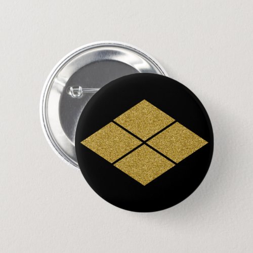 family_crests_takeda_bishi_round_button-takeda_rhombus Takeda Shingen rhombus as family crests pinback button 家紋 武田ひし形
