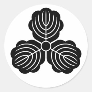 Three oak leaves as Japanese family crests sticker