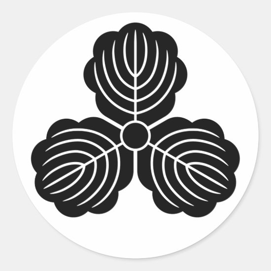 Three oak leaves as Japanese family crests sticker
