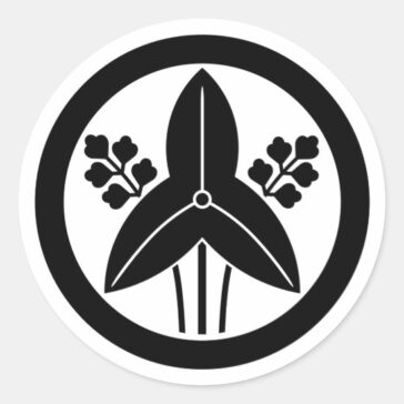 Threeleaf arrowhead with circle as Japanese Family Cresrts Sticker